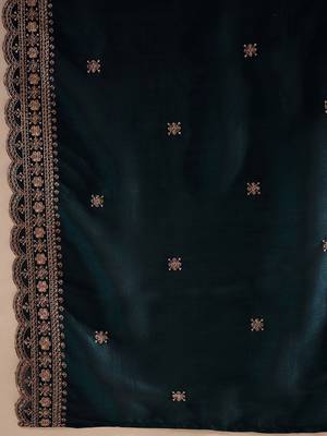 Ethnic Motifs Embroidered Thread Work Straight Kurta With Trousers & Dupatta 4