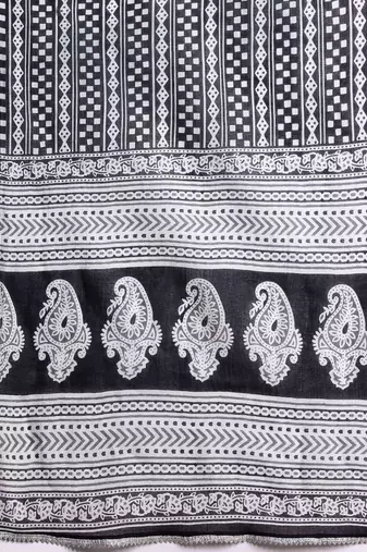Printed Mirror Work Pure Cotton Kurta With Palazzos & Dupatta