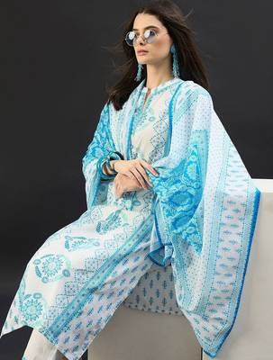 Women Ethnic Motifs Printed Regular Pure Cotton Kurta with Trousers & With Dupatta 1