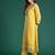 Floral Embroidered Thread Work Linen Kurta with Trousers & With Dupatta
