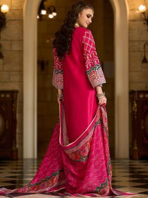 Women Ethnic Motifs Embroidered Regular Thread Work Kurta & Trousers With Dupatta 3