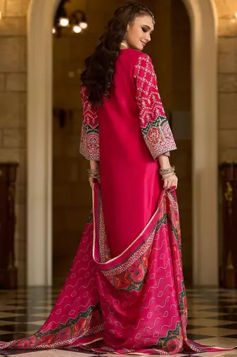 Women Ethnic Motifs Embroidered Regular Thread Work Kurta & Trousers With Dupatta