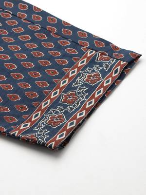 Ethnic Motifs Printed Thread Work Pure Cotton Kurta with Trousers 7