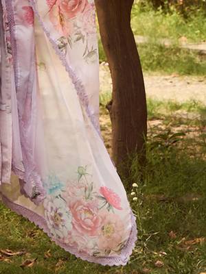 Floral Embroidered Straight Kurta With Trousers & Dupatta 6