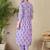 Adults-Women Floral Printed Cotton A-Line Kurta with Trousers