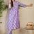 Adults-Women Floral Printed Cotton A-Line Kurta with Trousers