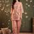Women Floral Embroidered Regular Thread Work Linen Kurta with Trousers
