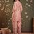 Women Floral Embroidered Regular Thread Work Linen Kurta with Trousers