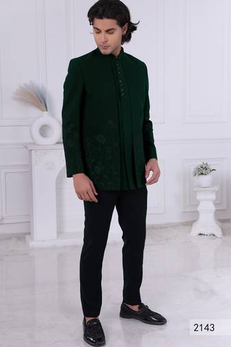 Green open jodhpuri for men | premium men's ethnic wear
