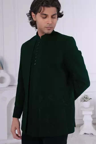 Green open jodhpuri for men | premium men's ethnic wear