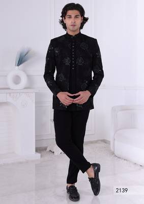 Black embroidered jodhpuri for men | premium men's ethnic wear 1