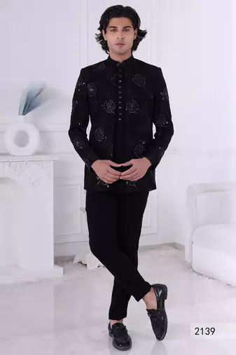 Black embroidered jodhpuri for men | premium men's ethnic wear