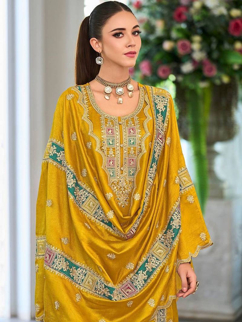 Women Ethnic Motifs Embroidered Kurta with Trousers & Dupatta