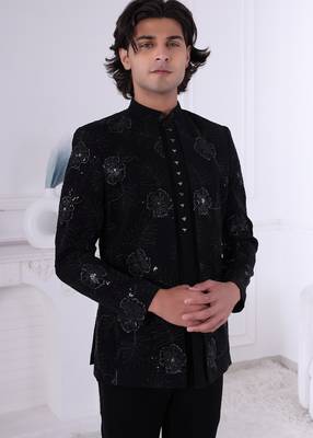 Black embroidered jodhpuri for men | premium men's ethnic wear 2