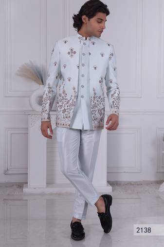 Sky embroidered jodhpuri for men | premium men's ethnic wear