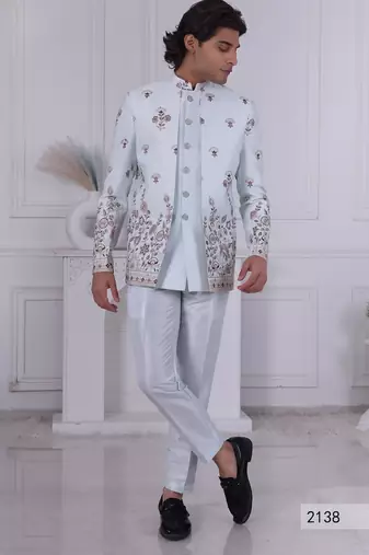 Sky embroidered jodhpuri for men | premium men's ethnic wear