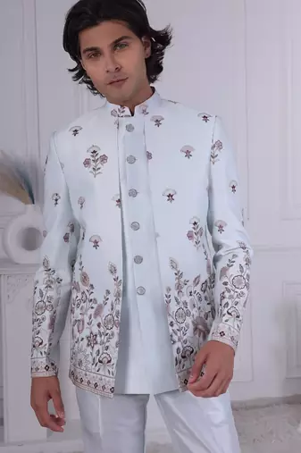 Sky embroidered jodhpuri for men | premium men's ethnic wear