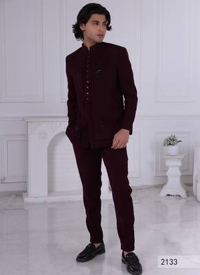 Maroon jodhpuri for men | premium men's ethnic wear 1