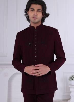 Maroon jodhpuri for men | premium men's ethnic wear 2