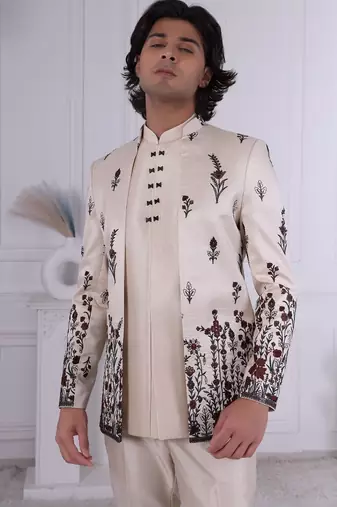 Beige open jodhpuri for men | premium men's ethnic wear