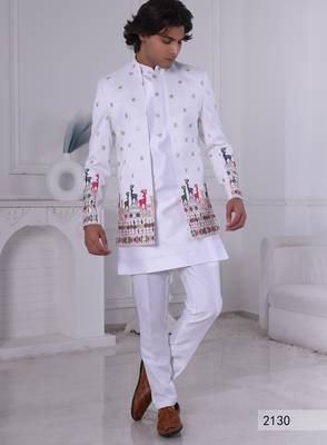 White open indowestern for men | premium men's ethnic wear 1