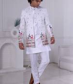 White open indowestern for men | premium men's ethnic wear