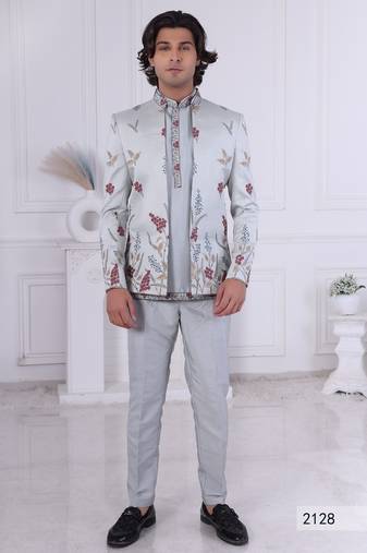Grey open jodhpuri for men | premium men's ethnic wear
