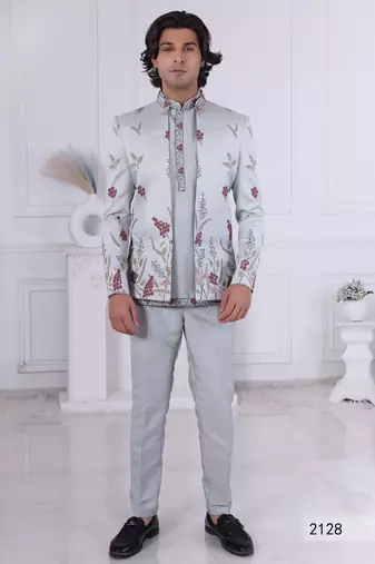 Grey open jodhpuri for men | premium men's ethnic wear