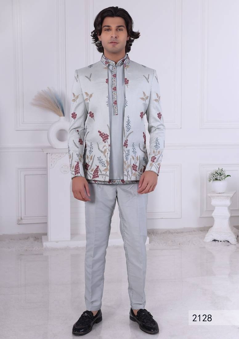 Grey open jodhpuri for men | premium men's ethnic wear