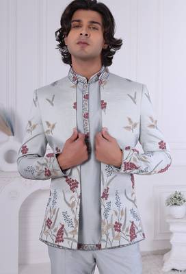Grey open jodhpuri for men | premium men's ethnic wear 2