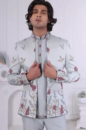 Grey open jodhpuri for men | premium men's ethnic wear
