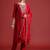 Ethnic Motifs Yoke Design Zari Panelled Liva Kurta With Trousers & Dupatta