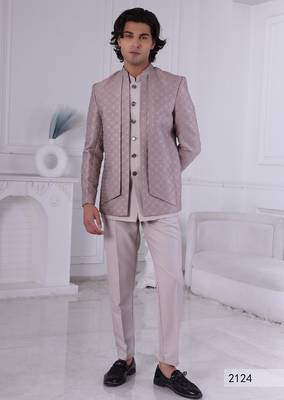 Pastel pink open jodhpuri for men | premium men's ethnic wear 1