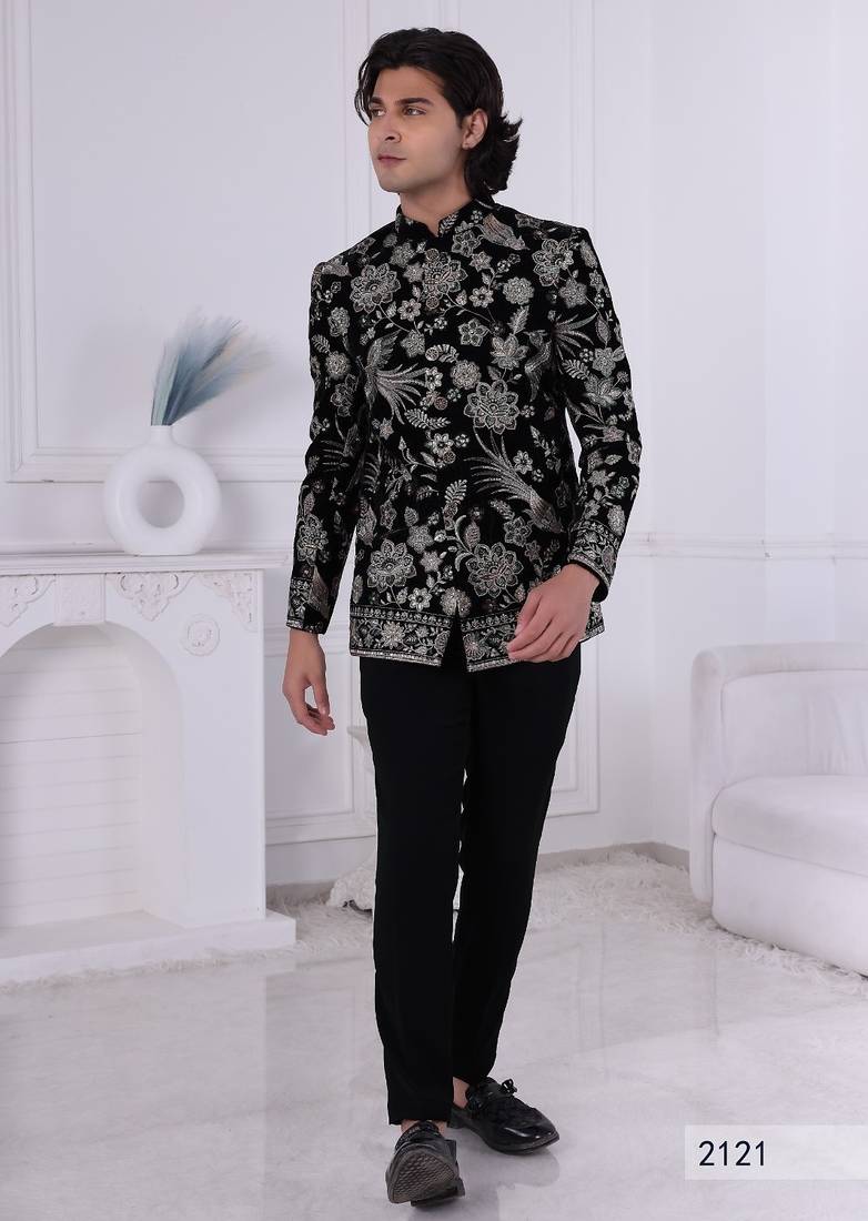 Black velvet jodhpuri for men | premium men's ethnic wear