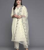 Women Ethnic Motifs Embroidered Regular Thread Work Kurta with Trousers & Dupatta