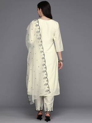 Women Ethnic Motifs Embroidered Regular Thread Work Kurta with Trousers & Dupatta 7