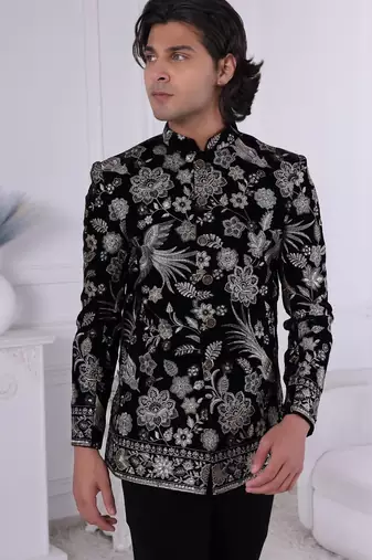 Black velvet jodhpuri for men | premium men's ethnic wear