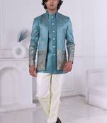Sky blue open jodhpuri for men | premium men's ethnic wear