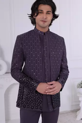 Grey open jodhpuri for men | premium men's ethnic wear