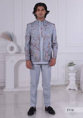 Grey open jodhpuri for men | premium men's ethnic wear 1