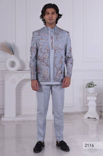 Grey open jodhpuri for men | premium men's ethnic wear