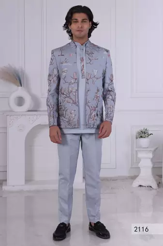 Grey open jodhpuri for men | premium men's ethnic wear