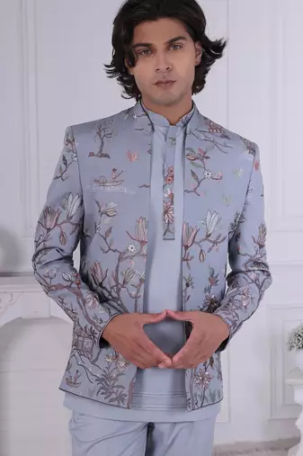 Grey open jodhpuri for men | premium men's ethnic wear