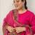 Plus Size Ethnic Motifs Regular Thread Work Kurta with Palazzos & With Dupatta