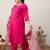 Plus Size Ethnic Motifs Regular Thread Work Kurta with Palazzos & With Dupatta
