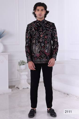 Black velvet jodhpuri for men | premium men's ethnic wear