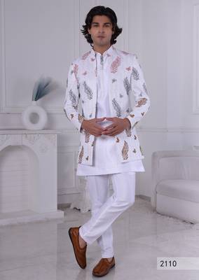 White open indowestern for men | premium men's ethnic wear 1