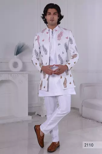 White open indowestern for men | premium men's ethnic wear