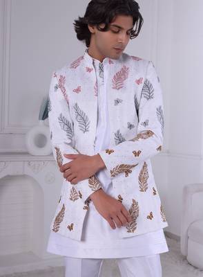 White open indowestern for men | premium men's ethnic wear 2