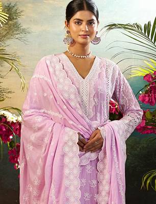 Women Ethnic Motifs Embroidered Cotton Kurta with Trousers & Dupatta 2